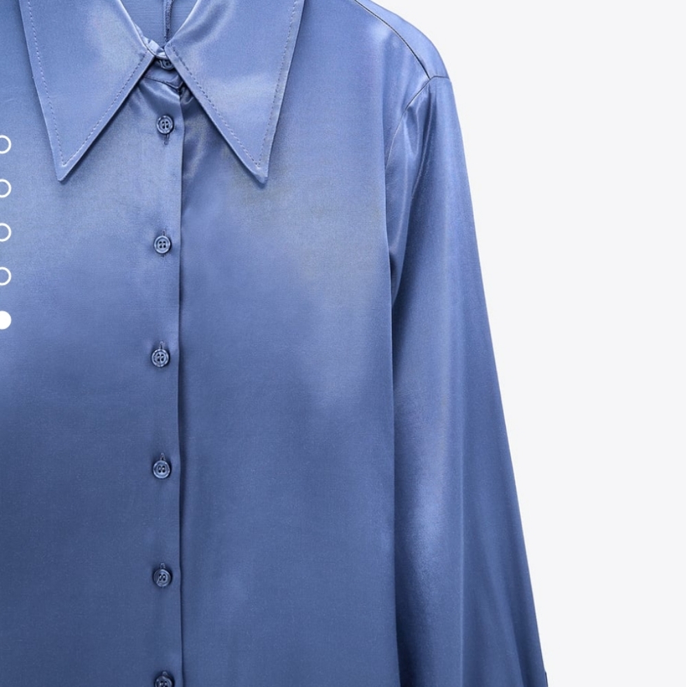 ZARA SATIN EFFECT TOP SHIRT BLOGGERS FAVORITE - Picture 9 of 11